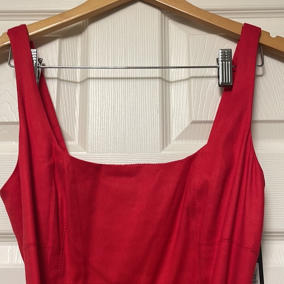 🌞NWT Banana Republic Sz6 Red Linen MIDI dress - Picture 8 of 11